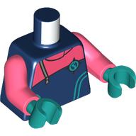 Lego Torso, Wetsuit, Coral Band, Laces, Arctic Explorer Symbol print, Coral Arms, Dark Turquoise Hands / Dark Blue