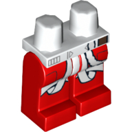 Lego Hips and Red Legs with B-Wing Pilot Flight Suit Print / White