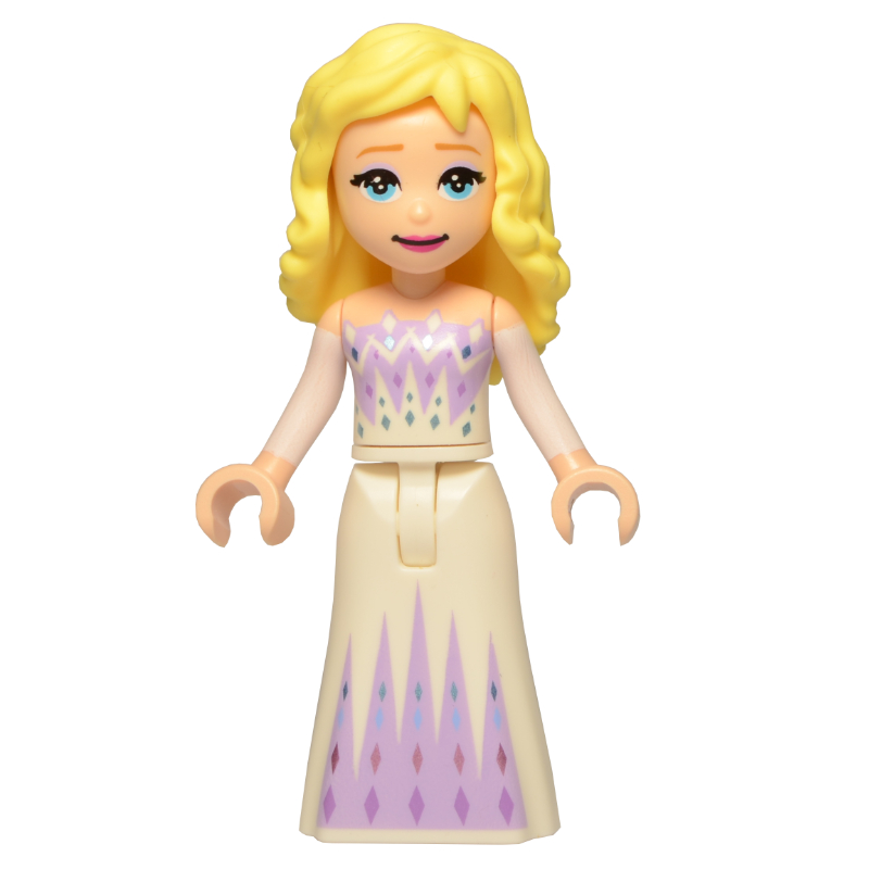 Lego Elsa, Medium Lavender and White Dress, No Cape