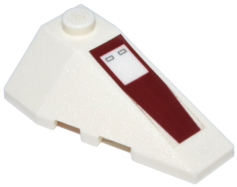 Lego Wedge 4 x 2 Triple Right with Dark Red ARC-170 Starfighter Pattern (Sticker) - Set 8088