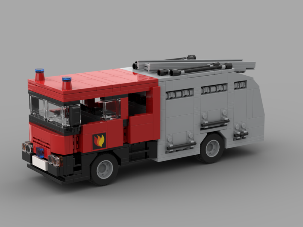 Lego Fire Brigade Vintage Style Pump Ladder