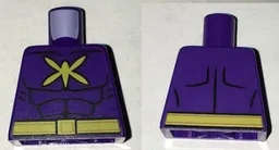 Torso Batman Muscles Outline with Yellow Killer Moth Logo and Belt Pattern / Dark Purple