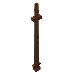 Boat, Mast 2 x 2 x 20 with Holes - Side Aligned x shape Axle Hole, + Orientation / Reddish Brown