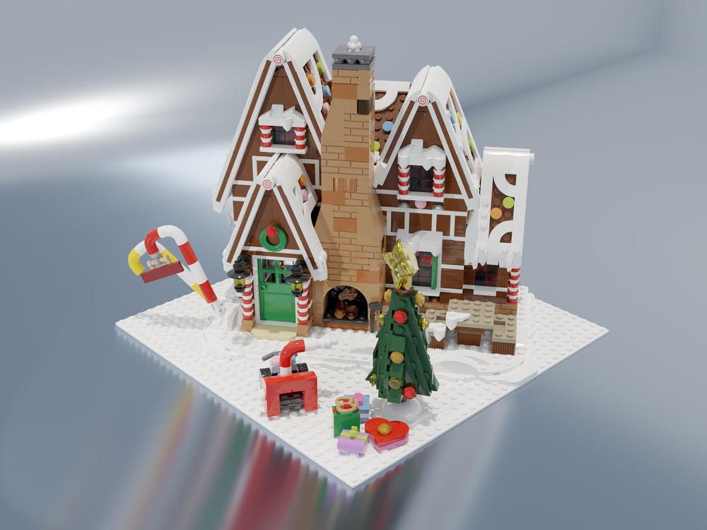Lego Gingerbread House - how to attach to a baseplate