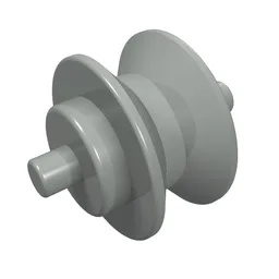Wheel Centre Small with Stub Axles (Pulley Wheel) / Light Gray