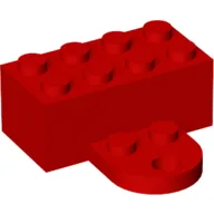 Brick Magnet 2 x 4 with Round Plate 2 x 2 / Red