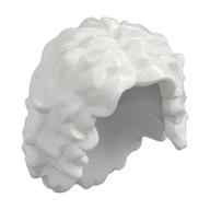 Lego Hair Long Tousled with Center Part / White