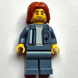 Scrapyard Worker, Sand Blue Overall, Dark Orange Hair