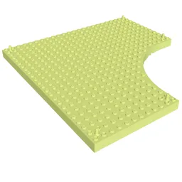 Brick Special 24 x 24 without 12 x 12 Quarter Circle, with Peg at each Corner / Light Lime