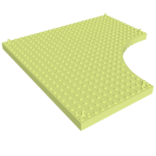 Lego Brick Special 24 x 24 without 12 x 12 Quarter Circle, with Peg at each Corner