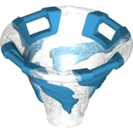 Cone Reverse with 4 Handles, Spinner, with Marbled Dark Azure Pattern / Glitter Trans-Clear