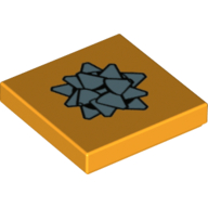 Lego Tile 2 x 2 with Present Bow Print / Bright Light Orange