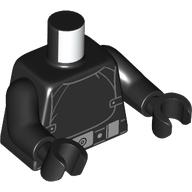 Lego Torso, Imperial Gunner Uniforms, Clasps, Silver Belt Buckles print, Black Arms and Hands / Black