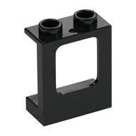 Window 1 x 2 x 2 Plane, Hollow Studs, Single Hole Top and Bottom for Glass / Black