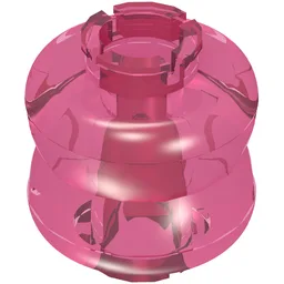 Clikits Bead, Connector Thick Small Double with 2 Pins / Trans-Pink