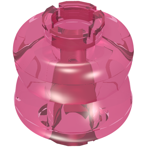 Lego Clikits Bead, Connector Thick Small Double with 2 Pins / Trans-Pink