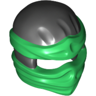 Lego Wrap with Short Back Knot, Green Pattern / Black