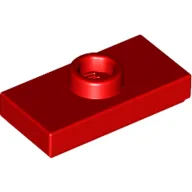 Plate Special 1 x 2 with 1 Stud with Groove and Inside Stud Holder (Jumper) / Red