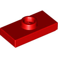 Lego Plate Special 1 x 2 with 1 Stud with Groove and Inside Stud Holder (Jumper) / Red