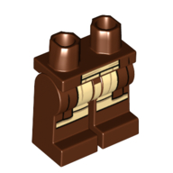 Lego Hips and Reddish Brown Legs with Tan Robe print / Reddish Brown