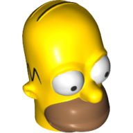 Lego Minifig Head Special, Simpsons, Homer Simpson - Eyes Wide / Yellow