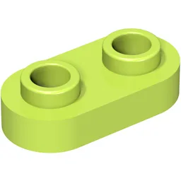 Plate Special 1 x 2 Rounded with 2 Open Studs / Lime