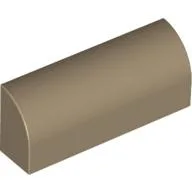 Brick Curved 1 x 4 x 1 1/3 No Studs, Lowered Inside Support / Dark Tan