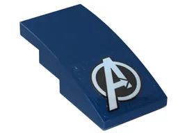 Slope, Curved 4 x 2 with White Avengers Logo Pattern (Sticker) - Set 76051