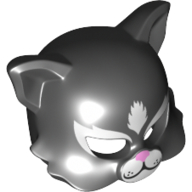 Lego Costume / Mask, Cat with Eye Holes, Bright Pink Nose Print / Black