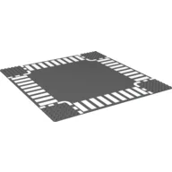 Baseplate 32 x 32 with 6-Stud Crossroads with White Dashed Lines and Crosswalks Print / Dark Bluish Gray