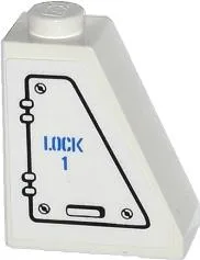 Slope 65 2 x 1 x 2 with Hatch and 'LOCK 1' Pattern Model Right Side (Sticker) - Set 60014