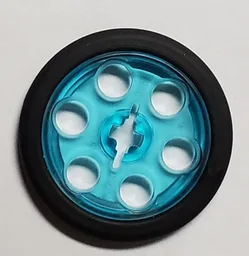 Technic Wedge Belt Wheel (Pulley) with Black Technic Wedge Belt Wheel Tire (4185 / 2815) / Trans-Light Blue