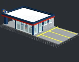 cafe on the highway with a car