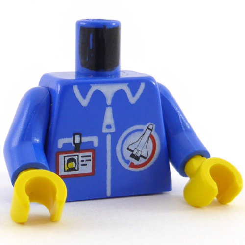 Lego Torso Jacket, Launch Command Logo, Zipper and ID Badge Print, Blue Arms, Yellow Hands / Blue