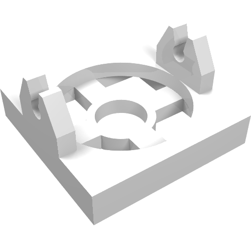 Lego Magnet Holder Tile 2 x 2 - Short Arms / White