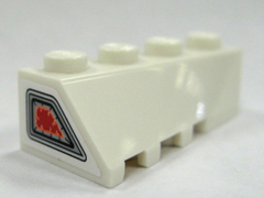 Lego Wedge 4 x 2 Sloped Right with Jet Exhaust Pattern on narrow end (Sticker) - Set 7695