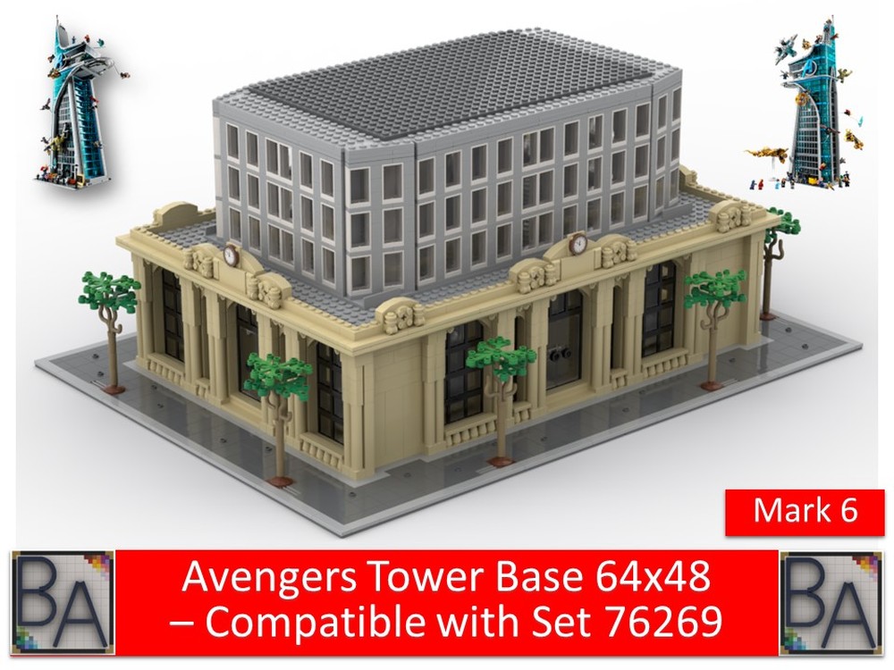 Lego Avengers Tower Base 64x48 - Compatible with Set 76269 (Mark 6)