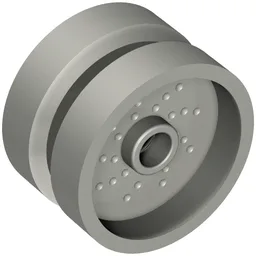 Wheel 18 x 12 with Pin Hole and Stud / Flat Silver