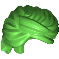 Lego Hair Swept Back, Tousled / Bright Green