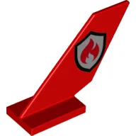 Tail Shuttle with Fire Logo Print / Red