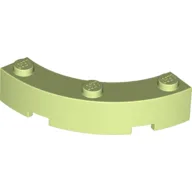 Brick Round Corner 4 x 4 Macaroni Wide with 3 Studs / Yellowish Green