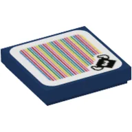 Tile 2 x 2 with Bully and Barcode Print (Sticker) / Dark Blue