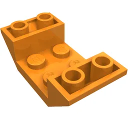 Brick Sloped Inverted 45° 4 x 2 Double with 2 x 2 Recessed / Orange