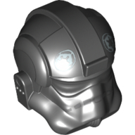 Lego Helmet AT-AT / Tie Pilot, Silver Imperial Pilot Logo Print / Black