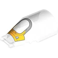 Windscreen 7 x 4 x 2 Round with Handle with Light Bluish Grey/Yellow Cockpit Print