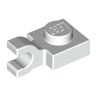 Lego Plate Special 1 x 1 with Clip Horizontal [Thick U Clip] / White