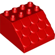 Duplo Brick 4 x 4 x 2 Slope Shingled / Red