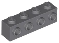 Brick Special 1 x 4 with 4 Studs on One Side / Dark Bluish Gray