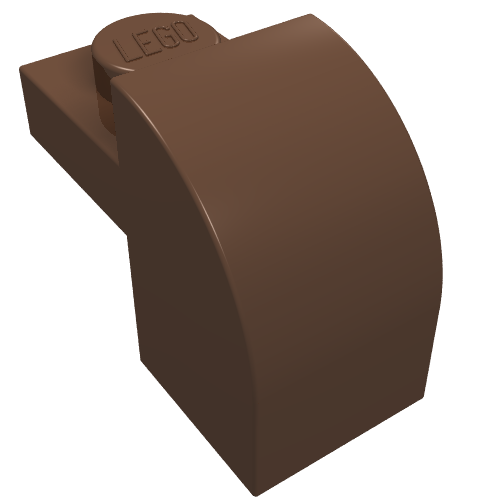 Lego Brick Curved 1 x 2 x 1 1/3 with Curved Top / Brown