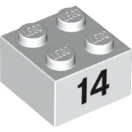 Brick 2 x 2 with Black "14" Print